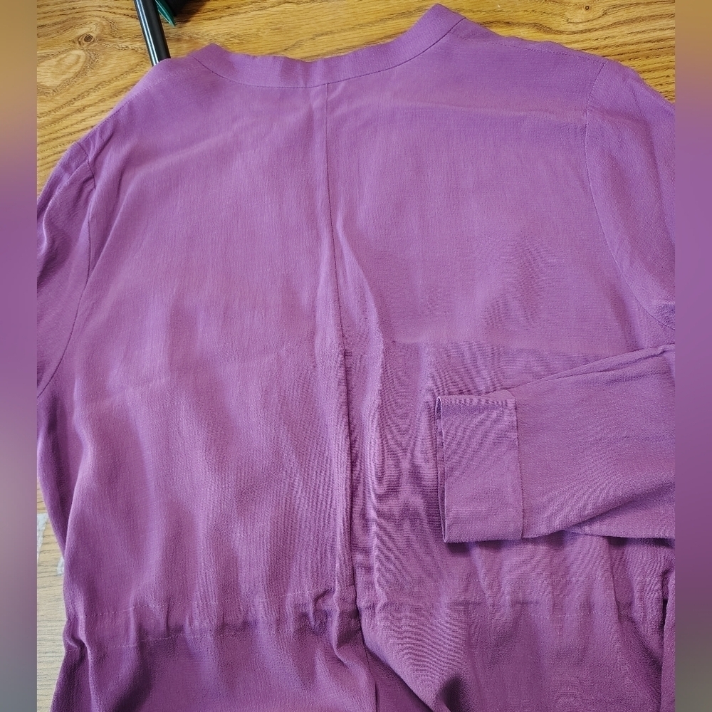 Eileen Fisher Shirt Dress Tencel purple button down  long sleeves, sz M, casual. - Picture 13 of 16